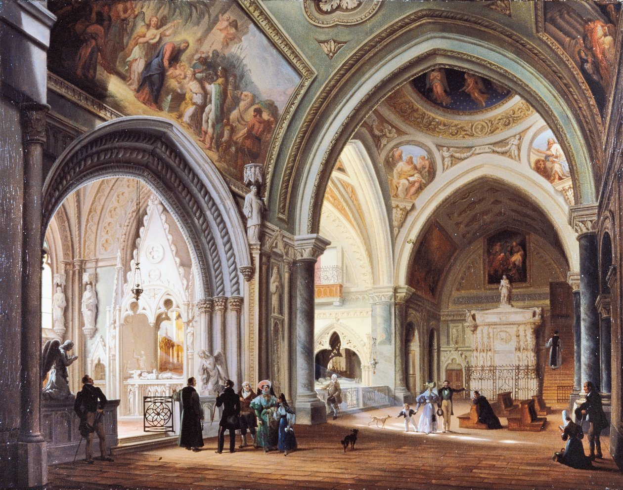 Dentro del Monasterio en Altacomba de Giovanni Migliara