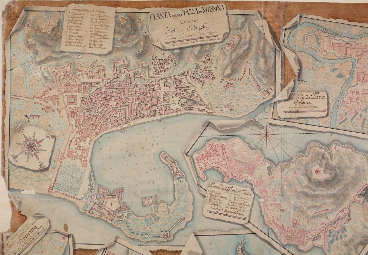 Plano de la Plaza de Messina, 1753 de Giovanni Ottone di Berger
