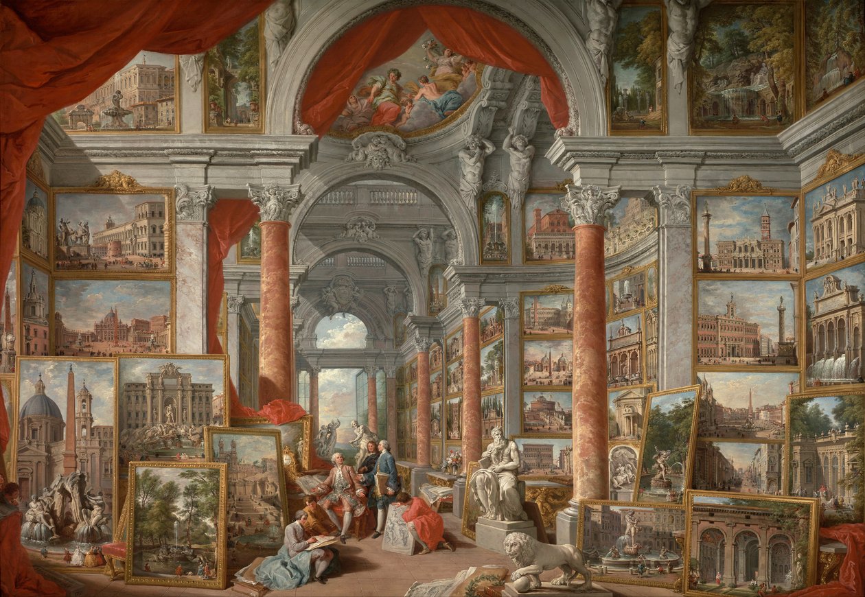 Galería de imágenes con vistas de la Roma moderna de Giovanni Paolo Panini