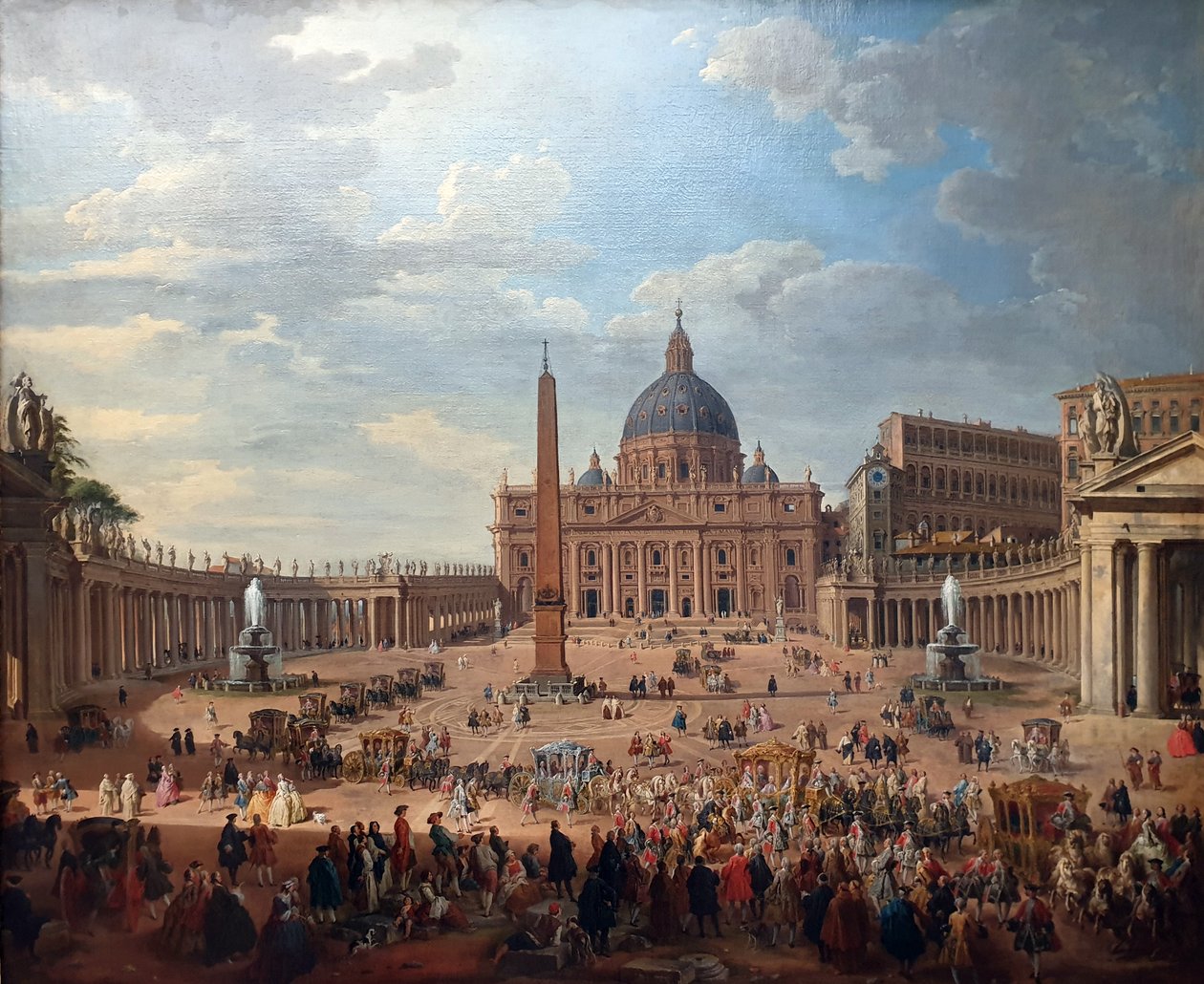 Cabalgata del Duque de Choiseul (1719-1785) en la Plaza de San Pedro de Roma de Giovanni Paolo Panini