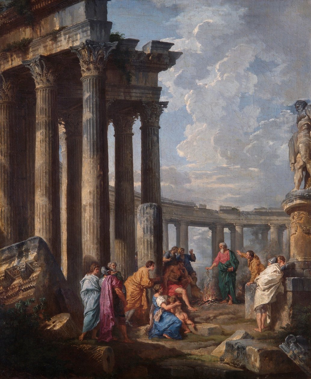 San Pablo en Malta, agarrando la víbora, 1735 de Giovanni Paolo Panini