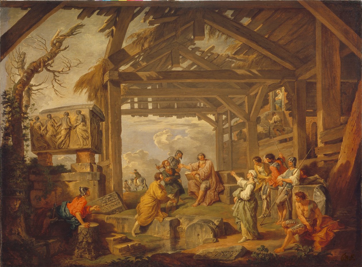 La Sibila de Cumas profetizó el nacimiento de Cristo, 1738 de Giovanni Paolo Pannini