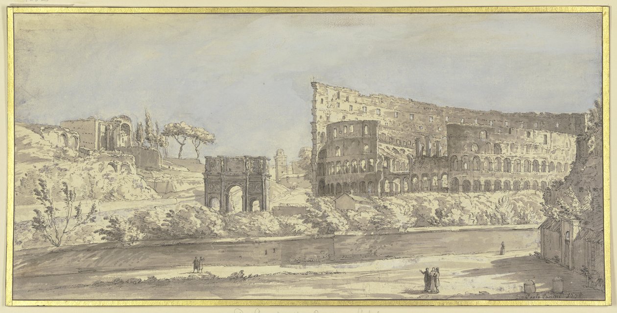 El Coliseo y el Arco de Constantino en Roma de Giovanni Paolo Pannini