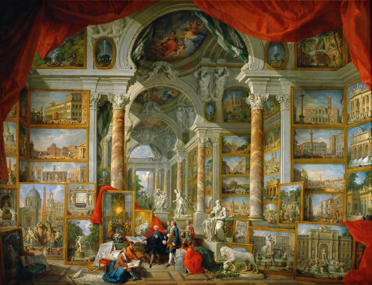 Galería de imágenes con vistas de la Roma moderna de Giovanni Paolo Pannini