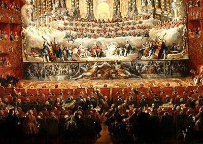 Concierto dado por el Cardenal de La Rochefoucauld (1700-99) en el Teatro Argentina en Roma, en Celebración del Matrimonio de Luis el Delfín (1729-65) hijo de Luis XV, con Marie-Josephe (1731-67) de S de Giovanni Paolo Pannini