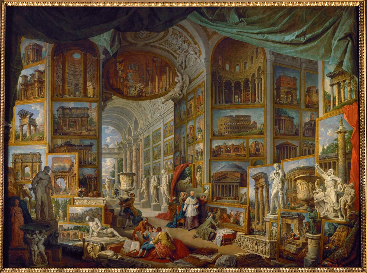 Galería de vistas de la antigua Roma ... de Giovanni Paolo Pannini or Panini