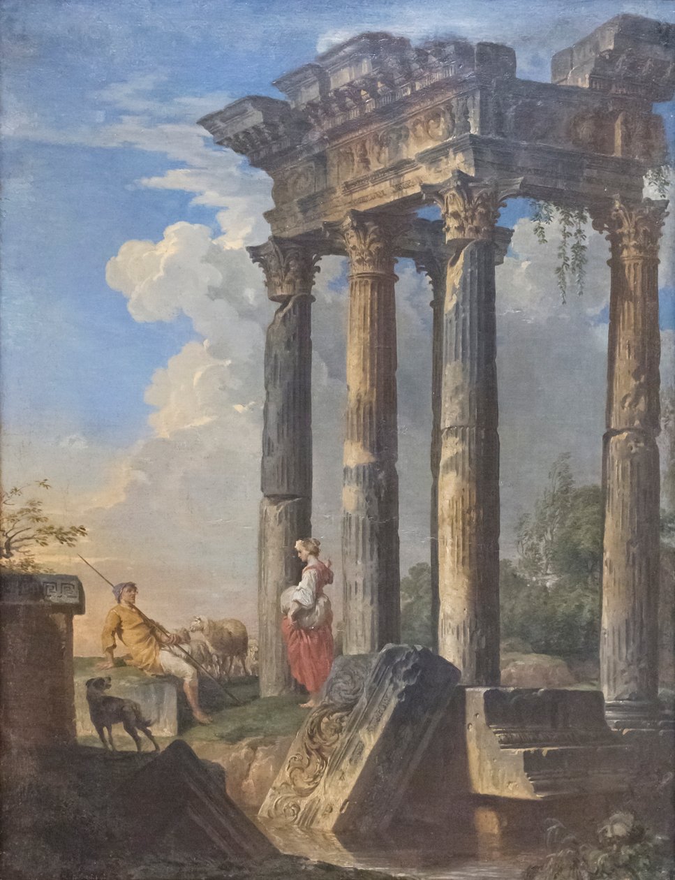 Ruinas con pastores de Giovanni Paolo Pannini