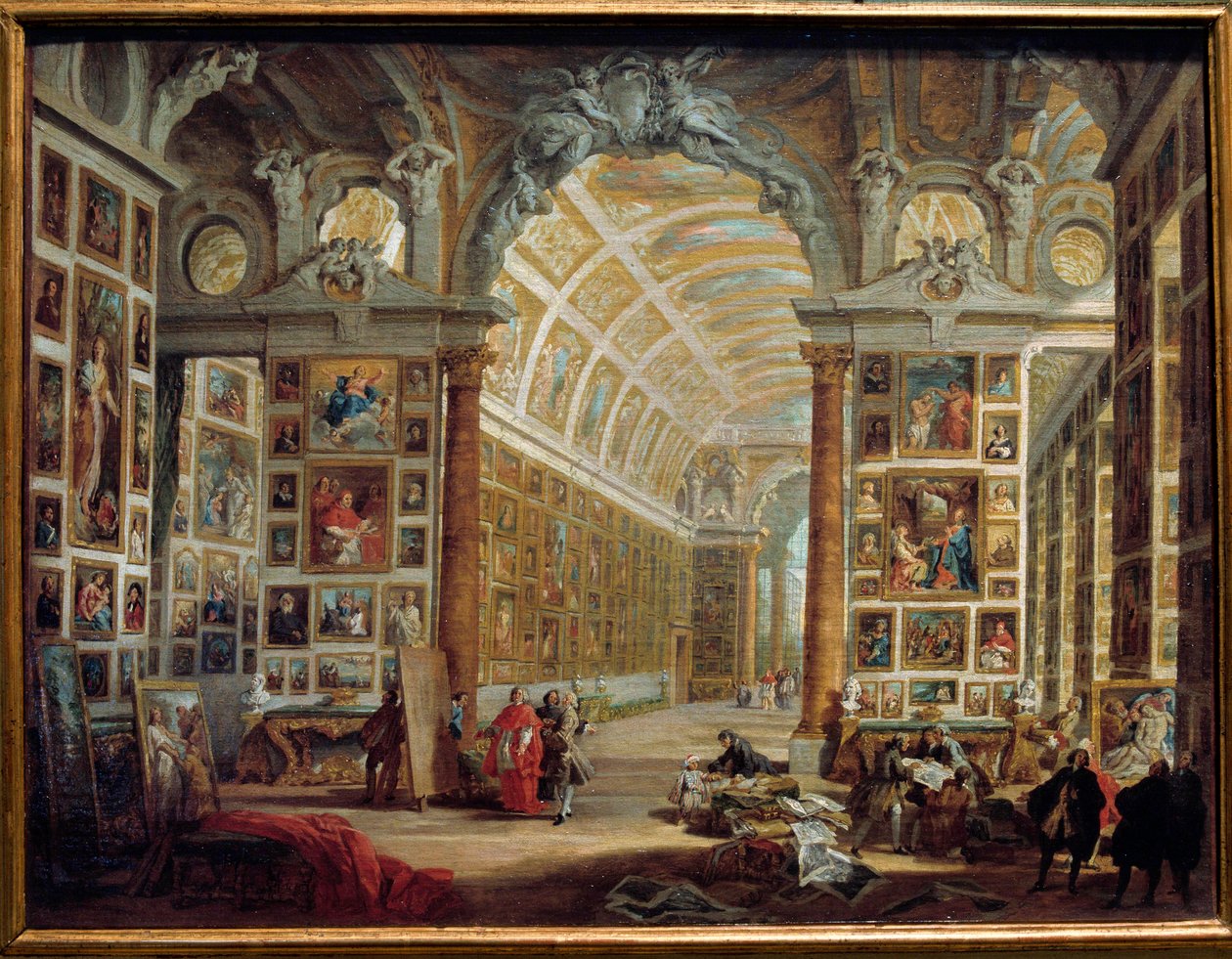 La galería de Silvio Valenti Gonzaga, cardenal de Clemente XII de Giovanni Paolo Pannini