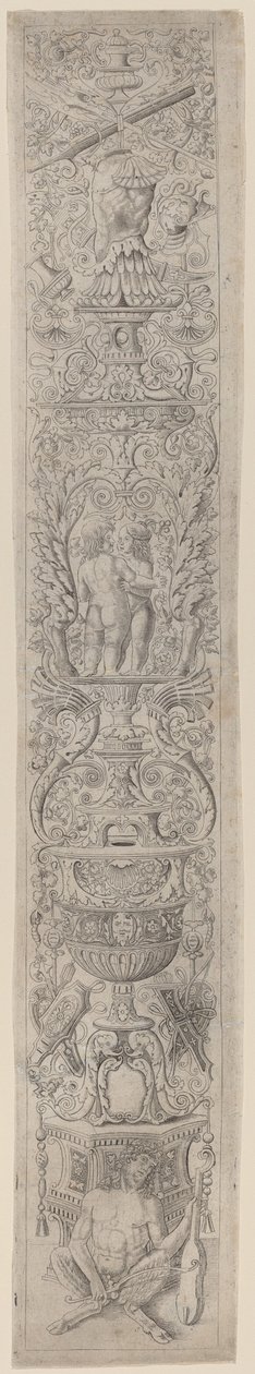 Panel de ornamento: Sátiro sosteniendo un violín de Giovanni Pietro Birago and Zoan Andrea
