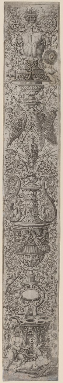 Panel de ornamento: dos niños con cascos de Giovanni Pietro Birago and Zoan Andrea