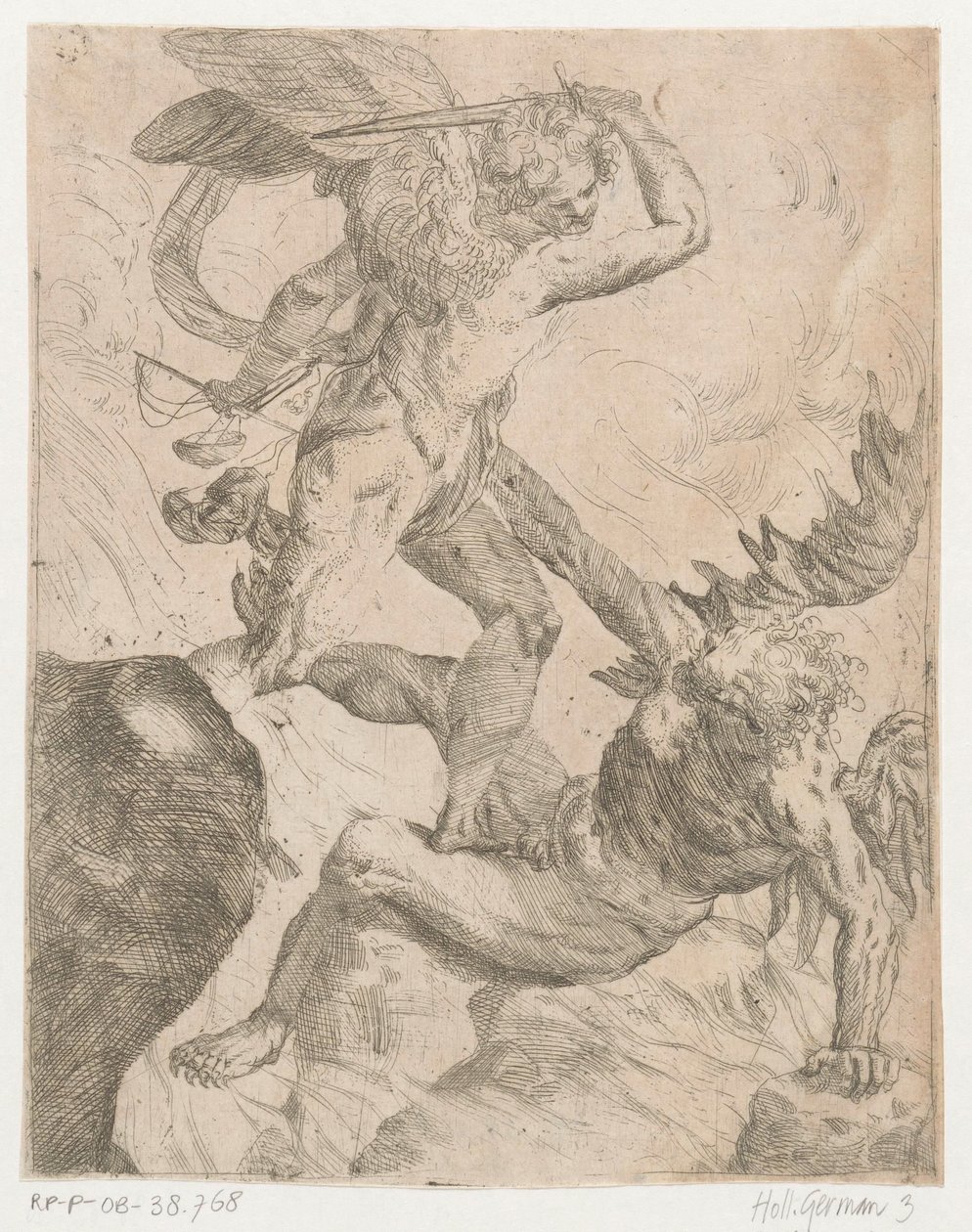 El Arcángel Miguel en batalla con el diablo de Giovanni Pietro Possenti