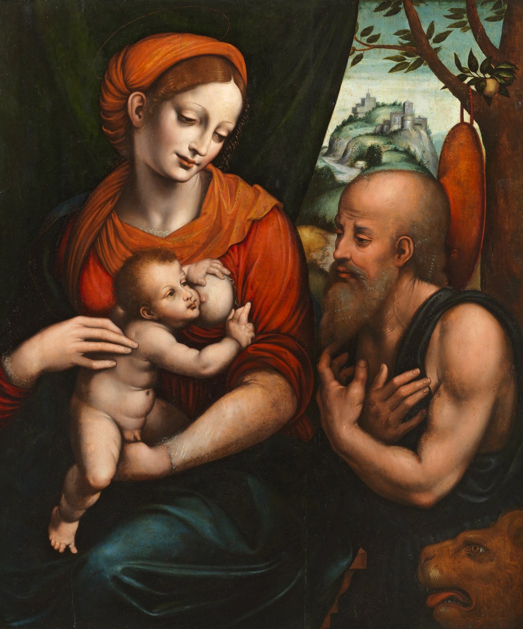 La Virgen y el Niño con San Jerónimo de Giovanni Pietro Rizzoli (attr. to) Giampietrino