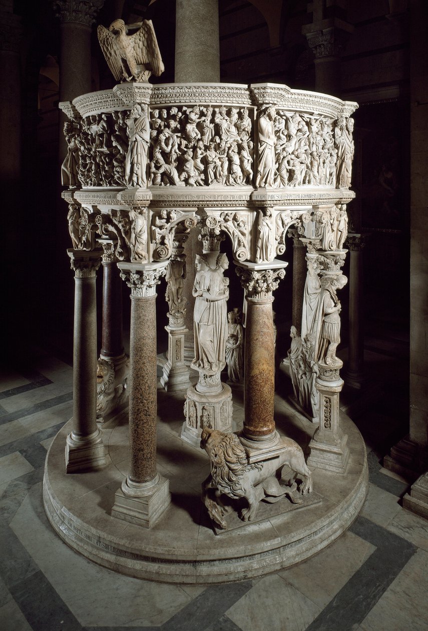 Silla. Escultura de mármol de Giovanni Pisano (1248-1314). 1302-1311 Catedral de Pisa (Duomo di Santa Maria Assunta di Pisa), Italia de Giovanni Pisano