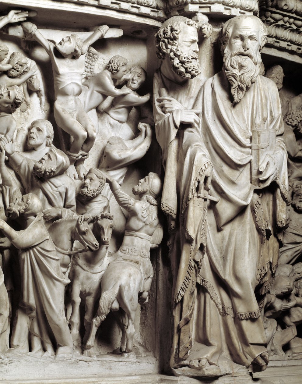 Detalle de los relieves de la silla realizada por Giovanni Pisano de Giovanni Pisano
