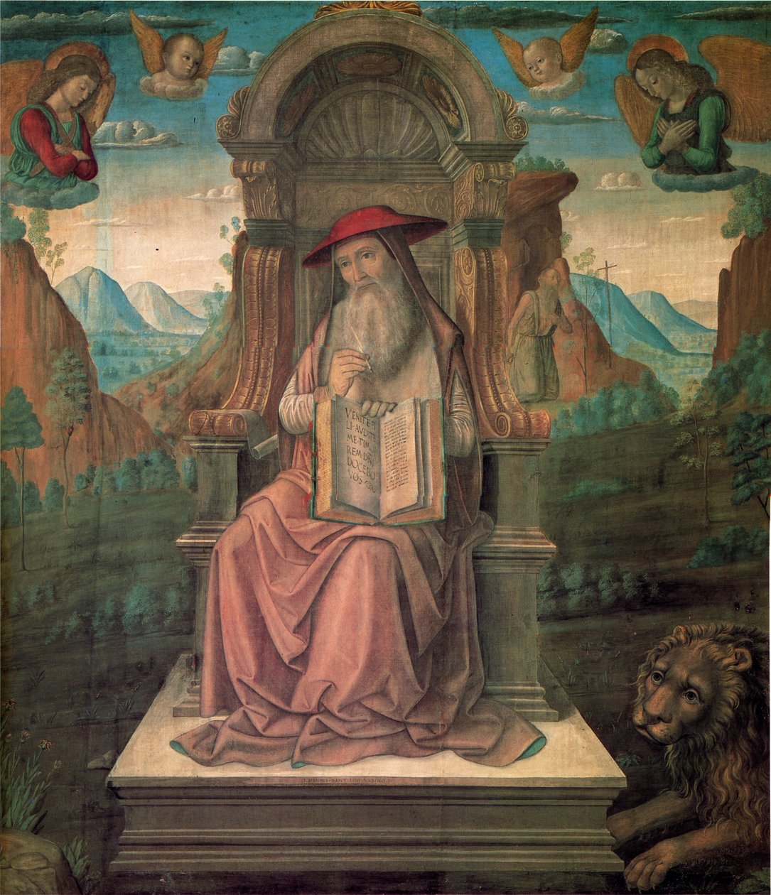 San Jerónimo Entronizado, ca 1475 de Giovanni Santi