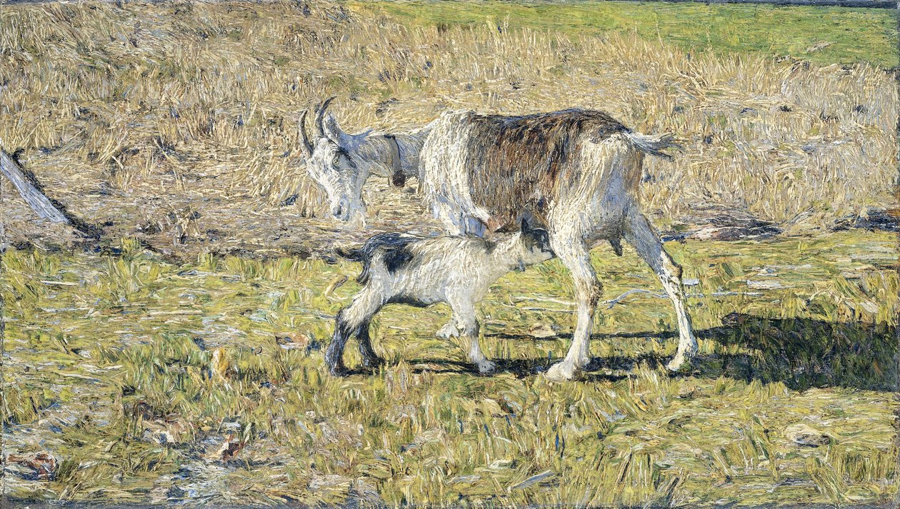 Una cabra con su cría de Giovanni Segantini