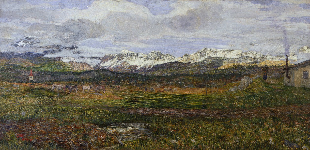 Paisaje en Maloja o Regreso a su ciudad natal de Giovanni Segantini