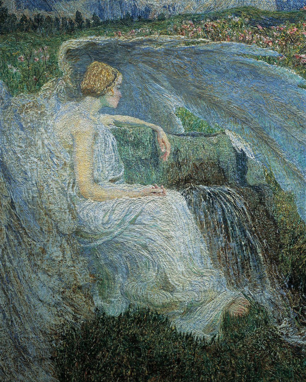 Amor en la Fuente de la Vida (detalle) de Giovanni Segantini