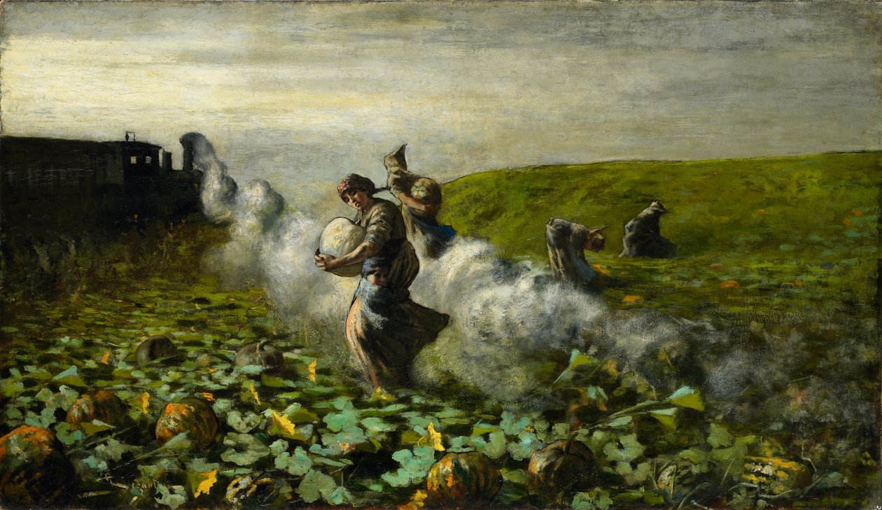 La cosecha de calabazas de Giovanni Segantini