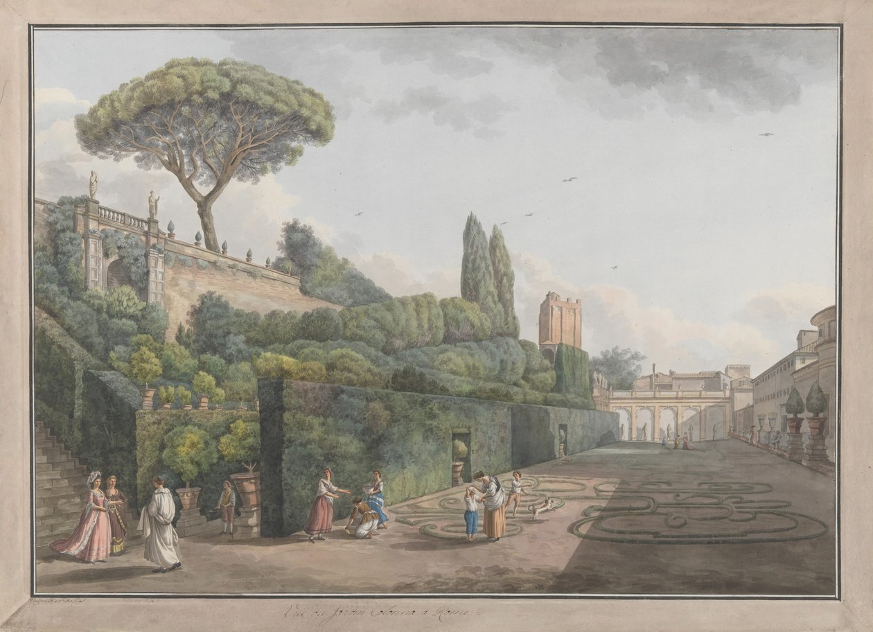 Jardín del Palazzo Colonna, ca. 1780 de Giovanni Volpato, Louis Ducros