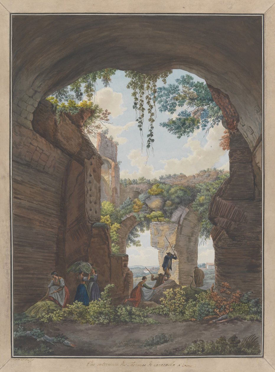 Interior de los Baños de Caracalla de Giovanni Volpato, Louis Ducros