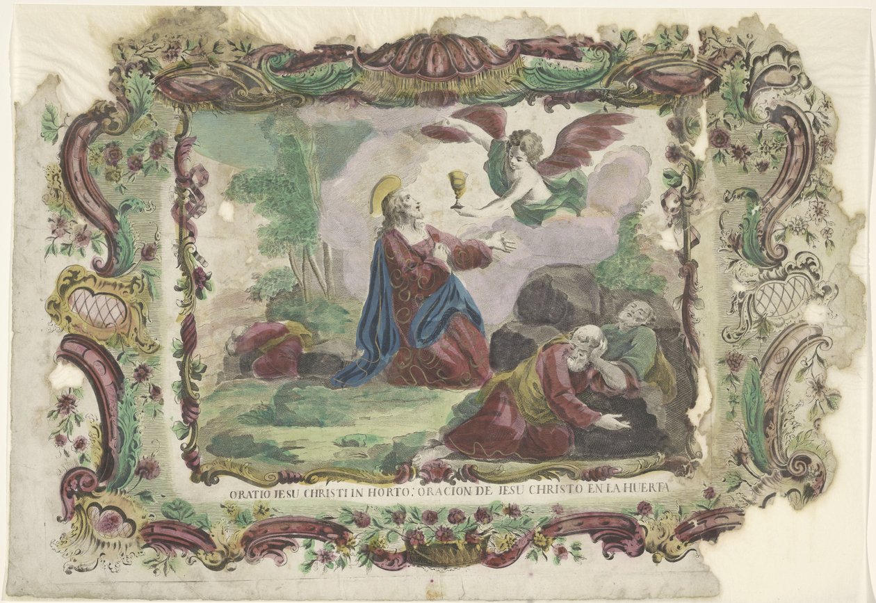 Cristo en el huerto de Getsemaní Oratio Jesu Christi en el jardín: oración de Jesucristo en el jardín (título sobre el objeto) de Giovanni Volpato