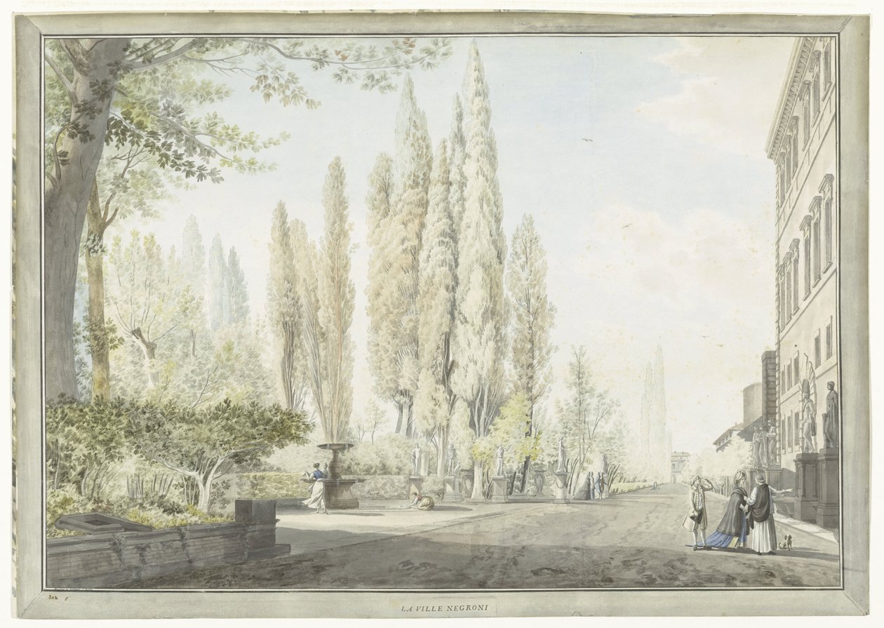 Vista de Villa Montalto en Roma La ville Negroni (título sobre objeto) Vistas de Roma y sus alrededores (título de la serie) de Giovanni Volpato