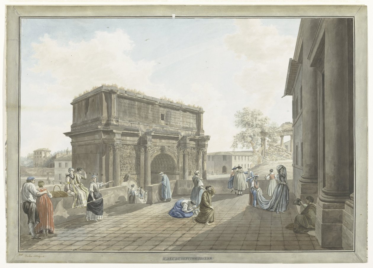 Vista del Arco de Septimius Severus en Roma L
