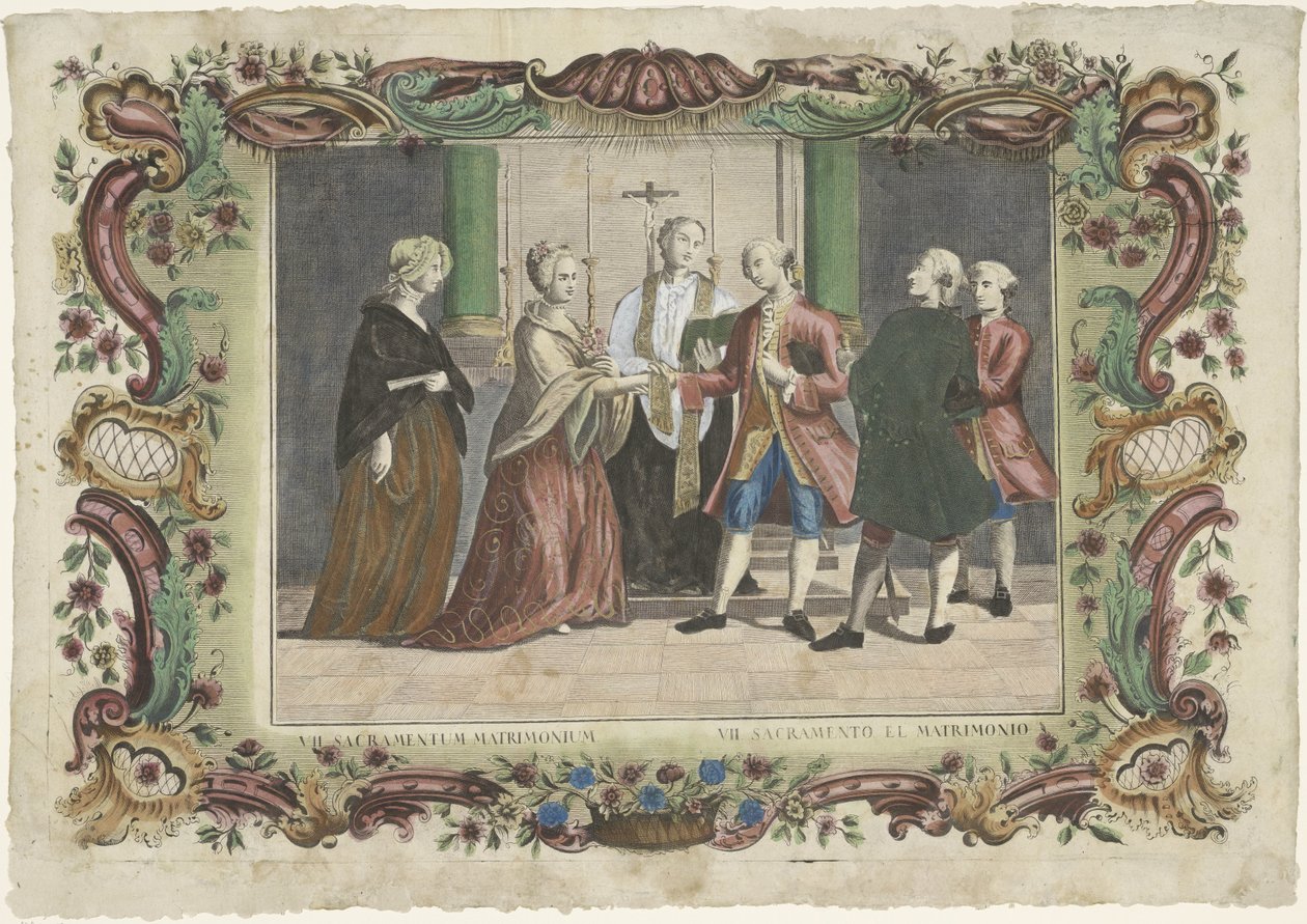 El sacramento del matrimonio VIII. sacramentum matrimonio / VII. sacramento el matrimonio (título sobre objeto) Los siete sacramentos (título de la serie) de Giovanni Volpato