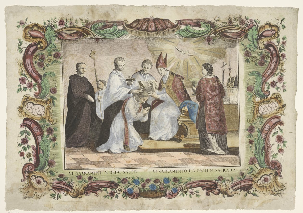 El Sacramento del Sacerdocio VI. sacramentum ordo sacer / VI. sacramento la orden sacrada (título sobre objeto) Los siete sacramentos (título de la serie) de Giovanni Volpato