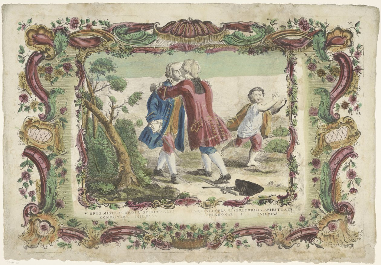 Perdón de los pecados V. opus misericordiae spiritualis / La quinta obra misericordiae spirituale (título sobre el objeto) Las obras espirituales de misericordia (título de la serie) de Giovanni Volpato