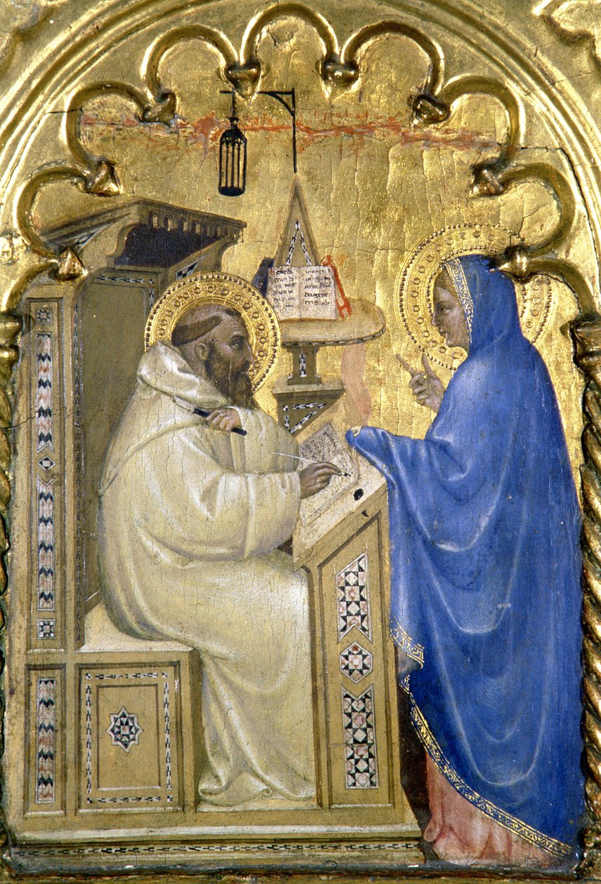 La Virgen apareciendo a San Bernardo, (detalle) de Giovanni da Milano