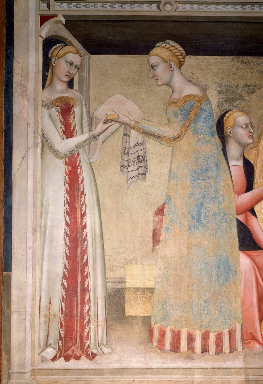 La vida de la Virgen: el nacimiento de María (detalle) de Giovanni da Milano