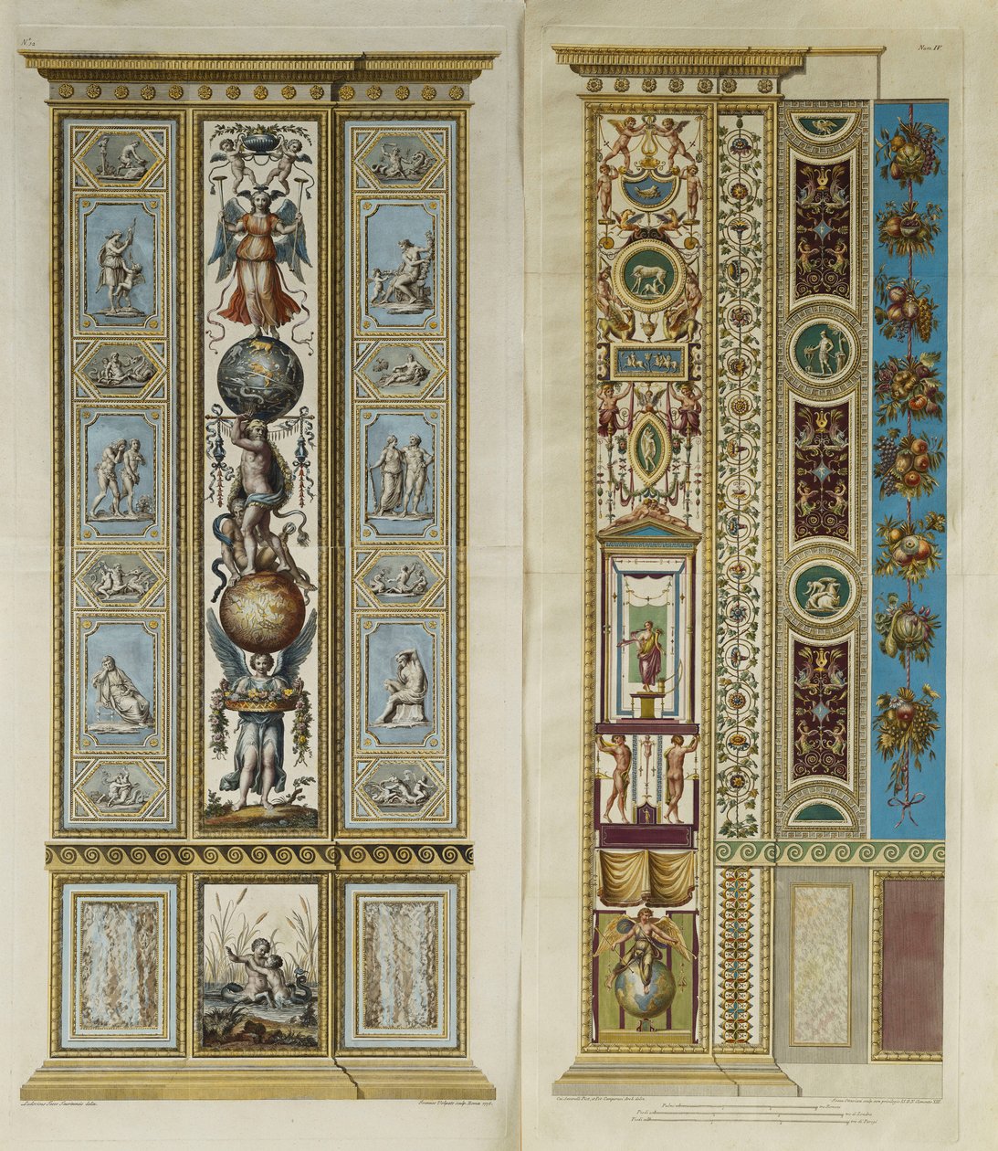 Decoraciones arabescas en la Logia del Vaticano (grabado en color) de Giovanni da Udine (after)
