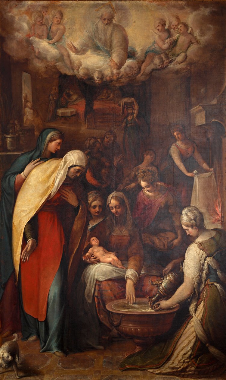 La Natividad de la Santísima Virgen María, finales del siglo XVI de Giovanni de Vecchi