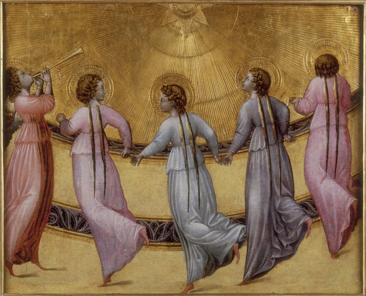 Cinco ángeles danzantes, ca 1436 de Giovanni di Paolo