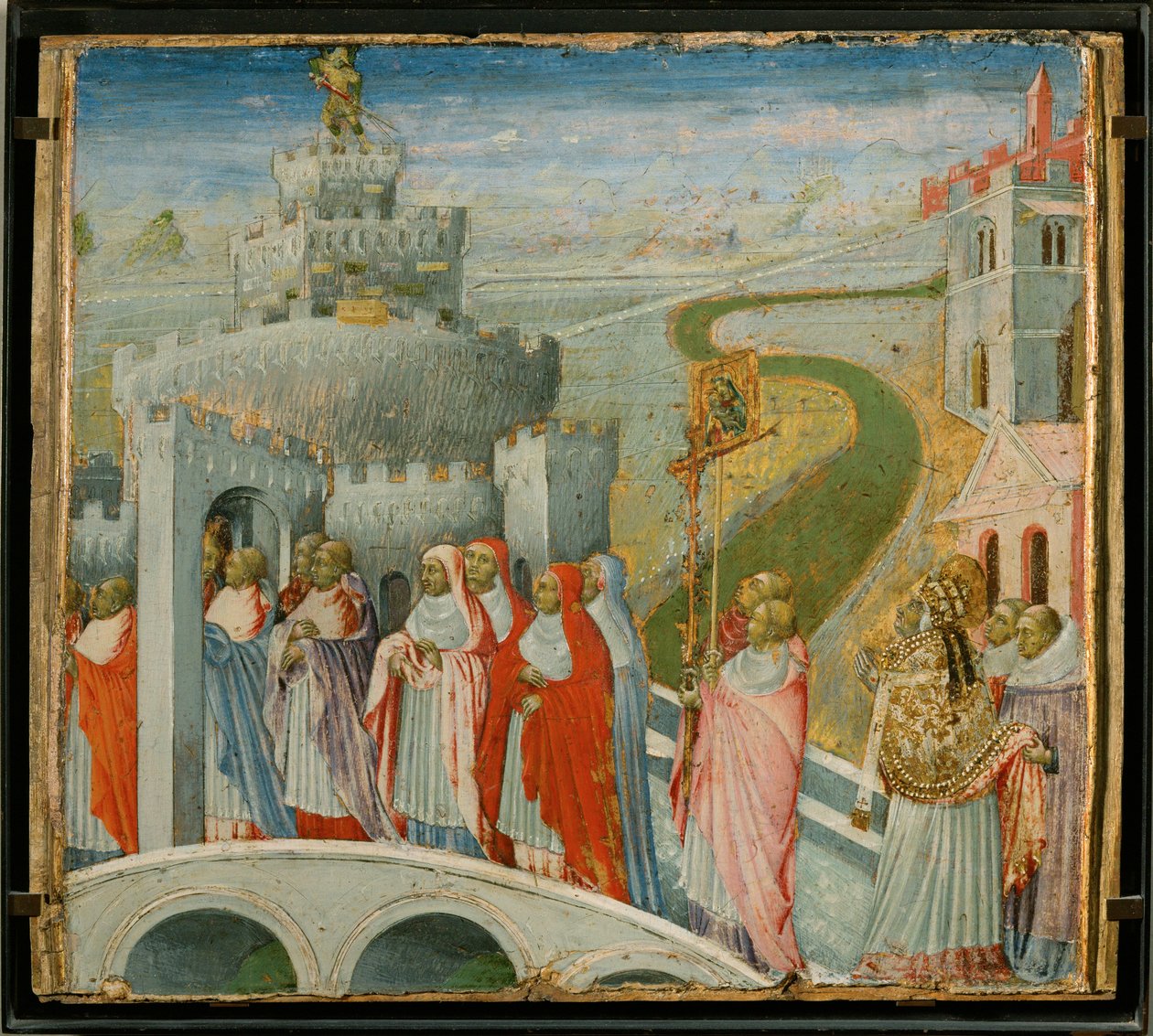 La procession de Saint Gregoire au Chateau Saint-Ange -La procesión de San Gregorio en el Castillo de Sant