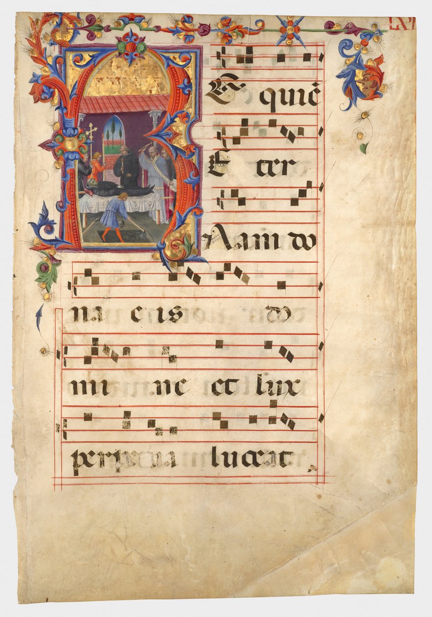 Zwei Blätter aus einem Sequentiar-Kyriale de Giovanni di Paolo