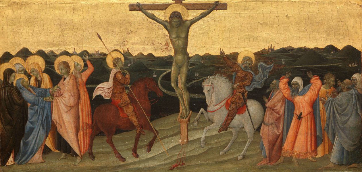 La Crucifixión
La Crucifixión con María, Juan, María Magdalena, San Longino y el centurión convertido de Giovanni di Paolo di Grazia