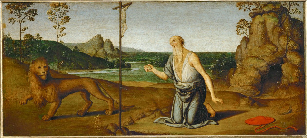 San Jerónimo en el desierto ... de Giovanni di Pietro (c.1450 1529) (studio of)