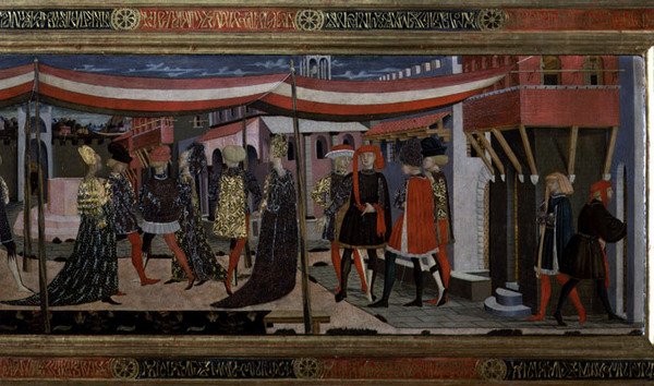 Frontal del Cassone Adimari, detalle de la sección derecha, c.1450 (detalle) de Giovanni di Ser Giovanni Scheggia