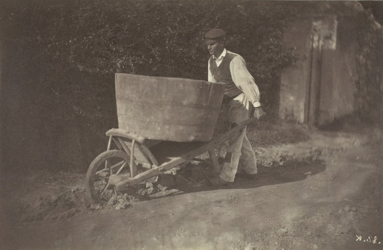 Campesino con carretilla, 1870 de Giraudon