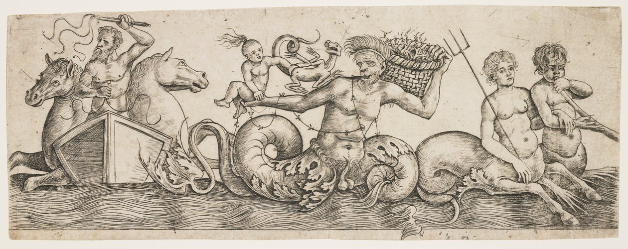 Friso con Neptuno y Tritones, c. 1517 de Girolamo Mocetto