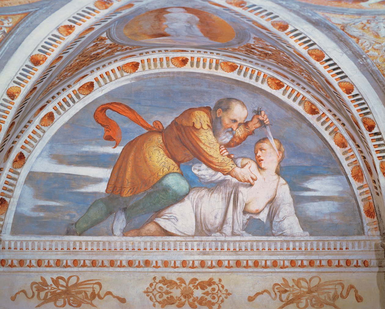 La Muerte de Virginia, luneta de Girolamo Romanino