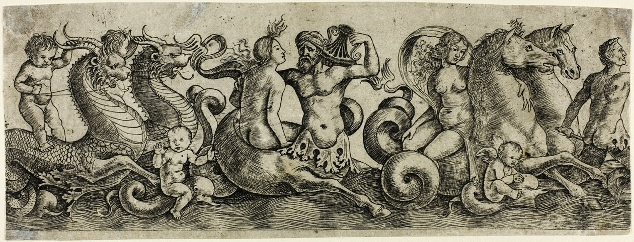 Friso con tritones y ninfas de Girolamo Mocetto