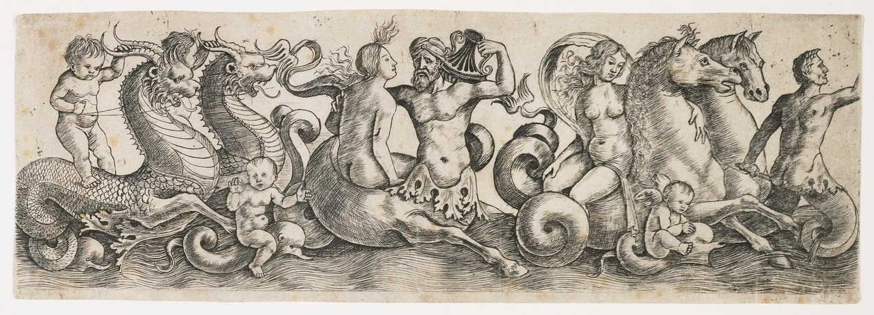 Friso con tritones y ninfas, c. 1517 de Girolamo Mocetto