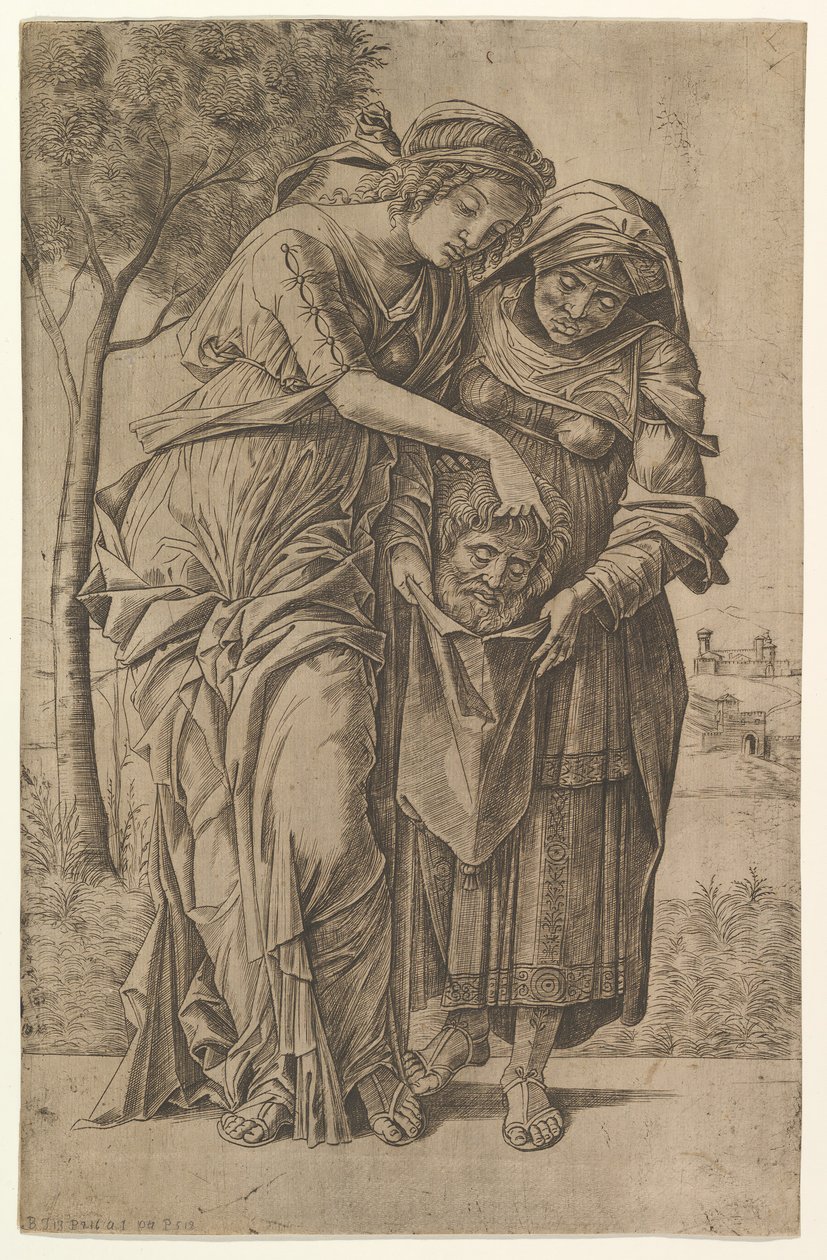 Judith y su sirvienta con la cabeza de Holofernes, 1500-1530 de Girolamo Mocetto
