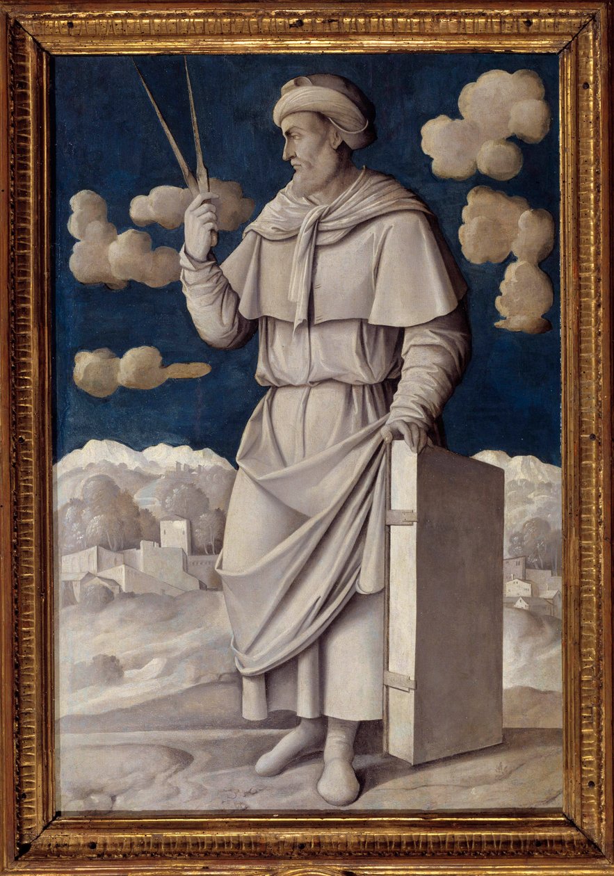 Retrato de Euclides (325-265 a.C.), matemático griego de Girolamo Mocetto