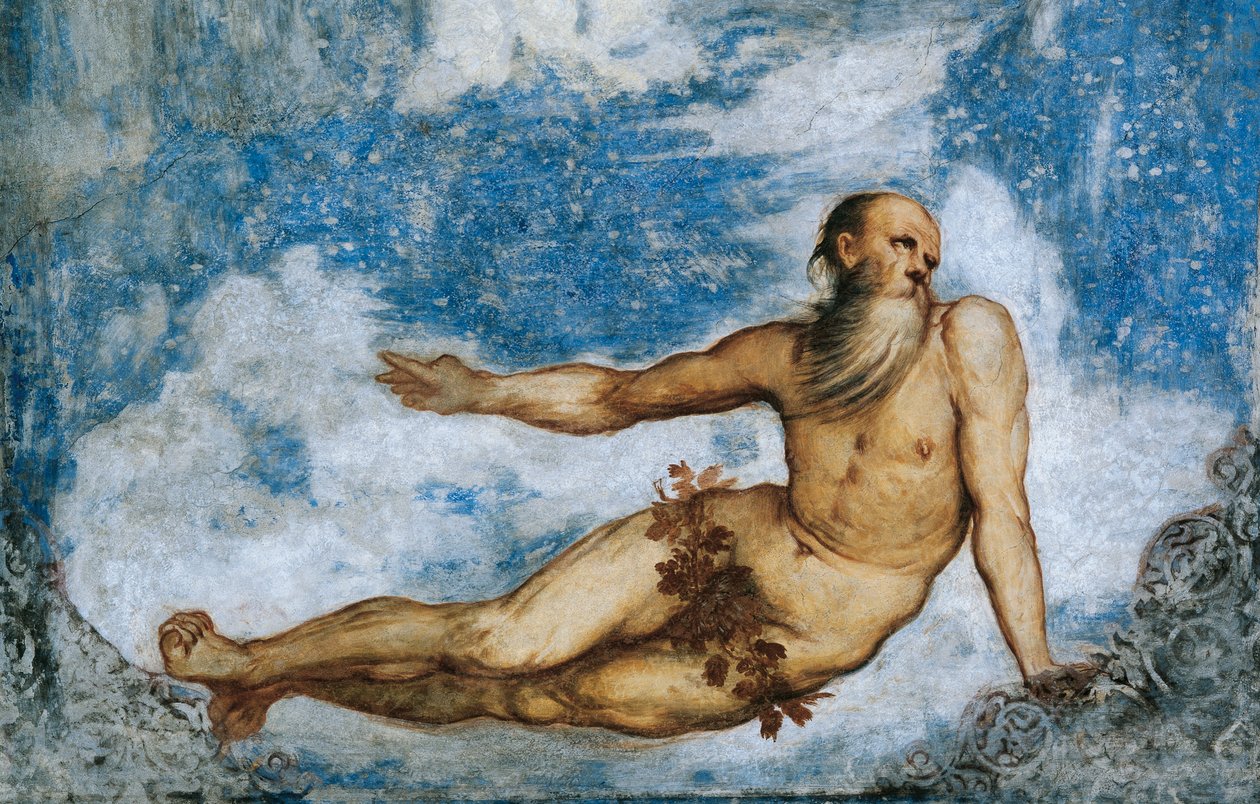 Alegoría del Invierno, detalle de frescos de Girolamo Romanino, encargado por Bernardo Clesio de Girolamo Romanino