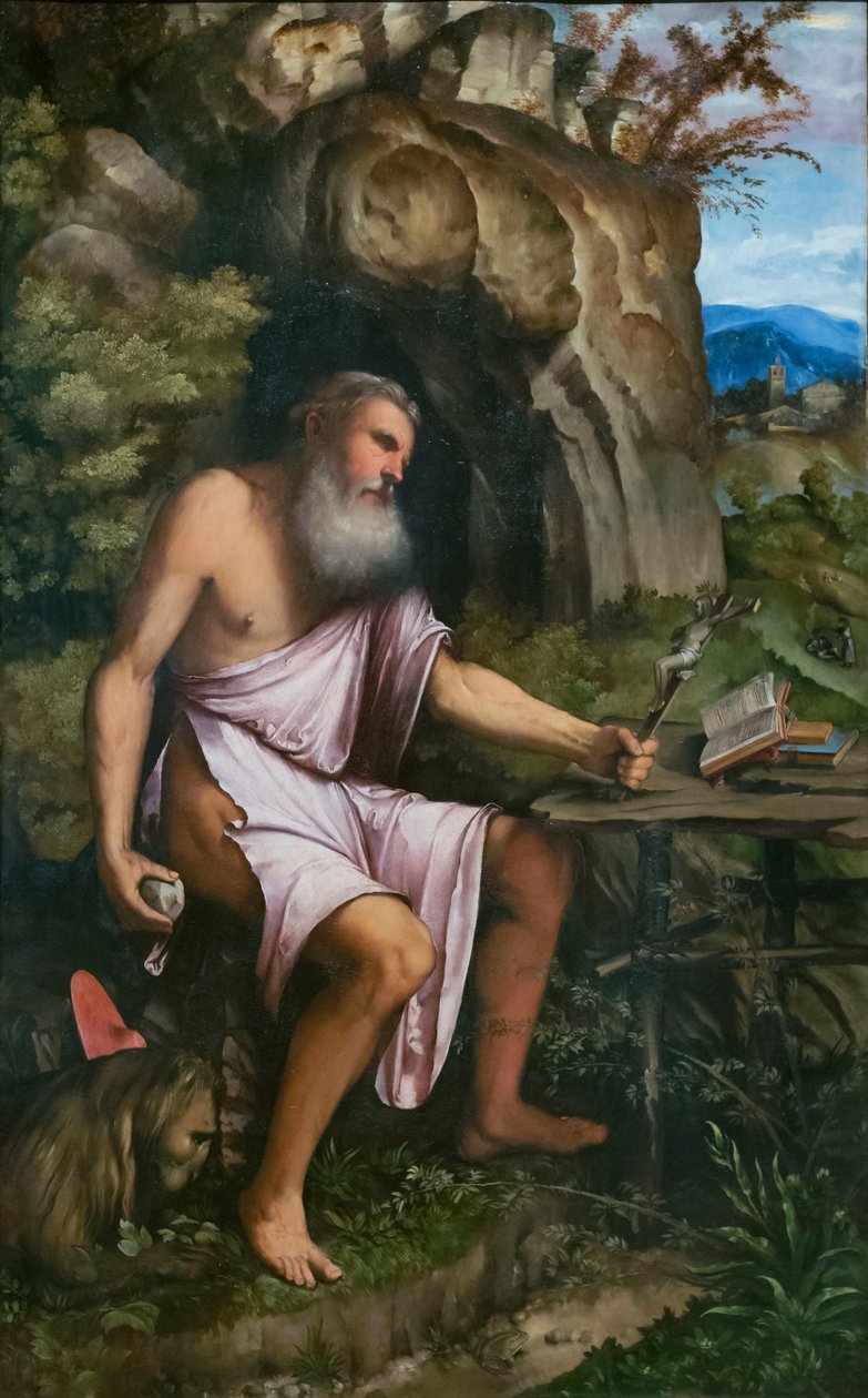 San Jerónimo penitente de Girolamo Romanino
